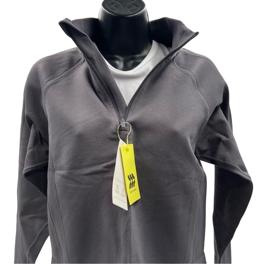 All in Motion Womens Seamless Half Zip Pullover Dark Gray XXL Thumbholes New